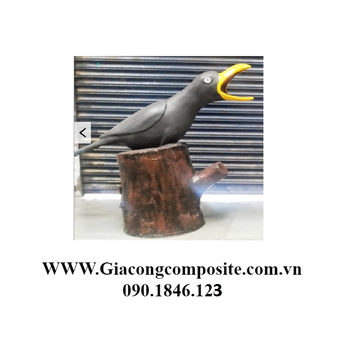 thùng rác composite ngoài trời hình chú chim 2242 - Thùng rác ngoài trời hình chú chim dể thương H600mm